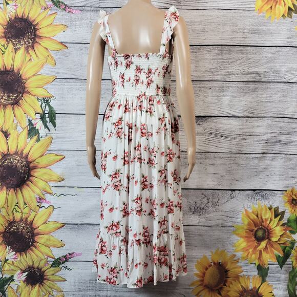 BOG Collective Red and White Floral Maxi Dress Size S NWT - Picture 12 of 12